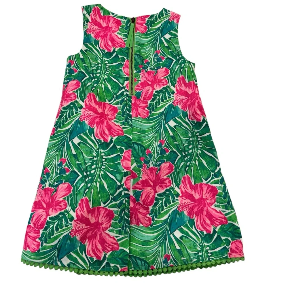 Tommy Bahama Toddler Girls Green & Pink Floral Print Sleeveless Dress 3T